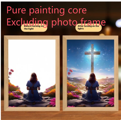 Jesus LED Light Painting Frame – Creative Night Light & Home Decoration Lamp for Christmas Gifts
