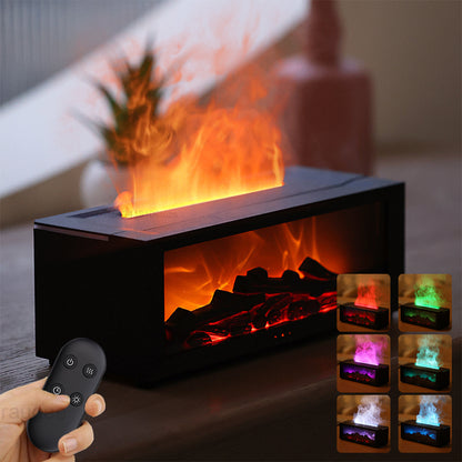 Flame Aromatherapy Diffuser – 3D Fireplace Essential Oil Humidifier for Home & Relaxation
