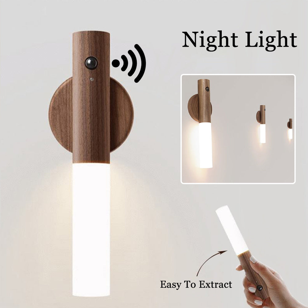 Magnetic Motion Sensor LED Night Light – USB Rechargeable Wireless Wall Lamp for Home & Cabinet
