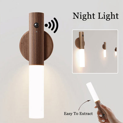 Magnetic Motion Sensor LED Night Light – USB Rechargeable Wireless Wall Lamp for Home & Cabinet