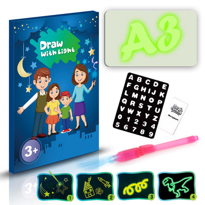 3D Magic Drawing Pad – Educational LED Sketch Board Toy with 8 Light Effects for Kids
