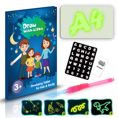 3D Magic Drawing Pad – Educational LED Sketch Board Toy with 8 Light Effects for Kids