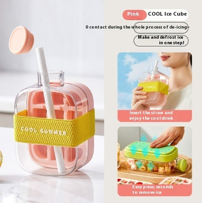 One-Click Cooling Cup – Portable Instant Ice Maker Cup with Straw for Chilled Drinks & Kitchen Bar Use