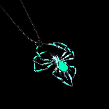 Halloween Luminous Spider Necklace – Vintage Glow-in-the-Dark Jewelry for Men & Women, Party Gift Accessory