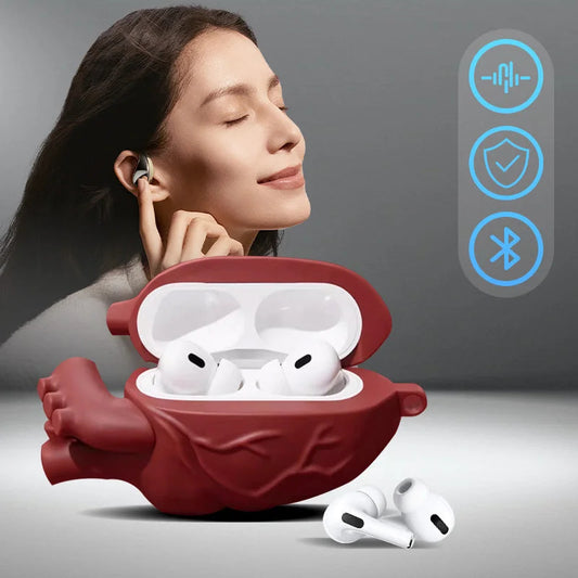 3D Body Heart AirPods Case – Soft Silicone Protective Cover for AirPods 3 & Pro, Creative Gift for Men