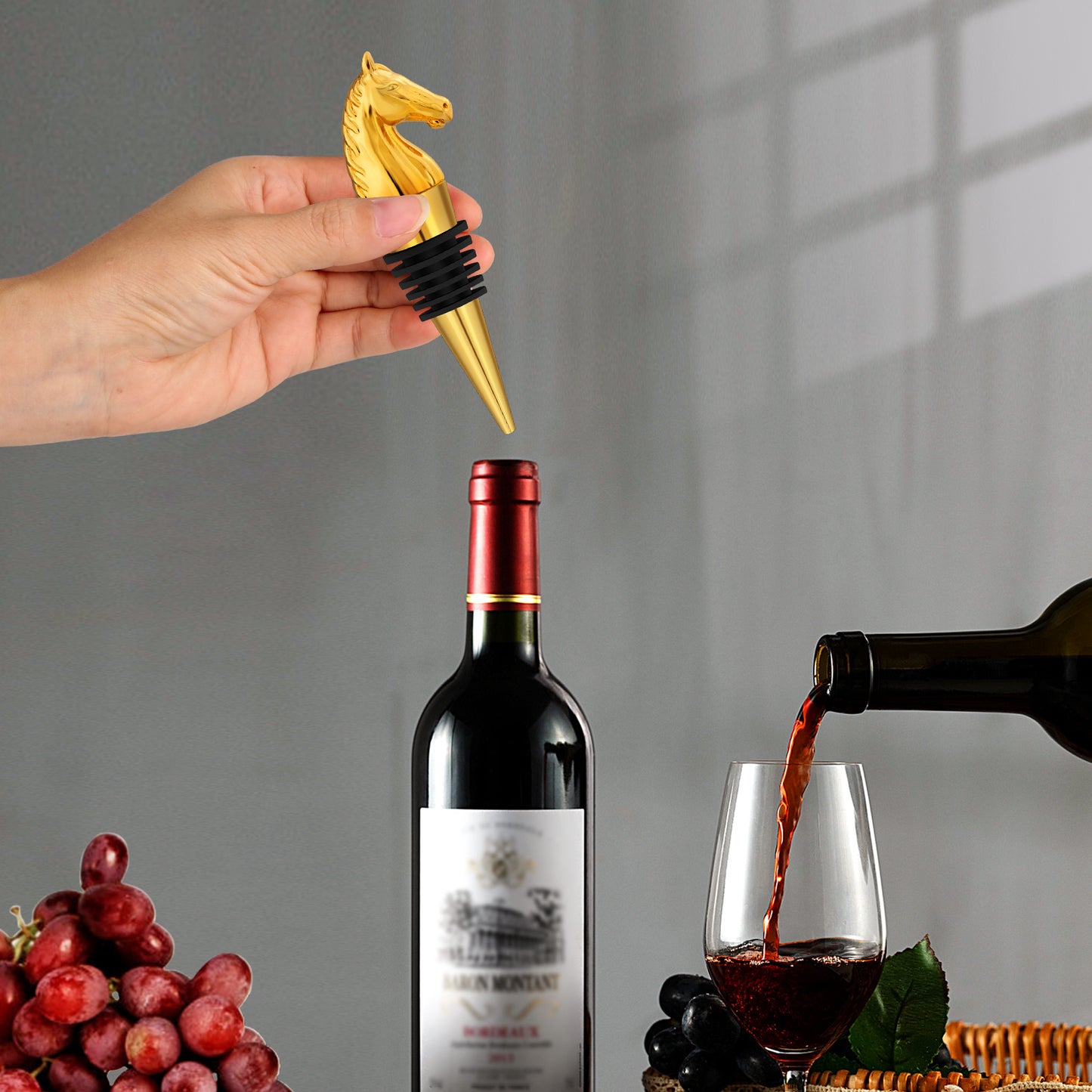 Luxury Horse Head Wine Stopper – Animal Shaped Bottle Stopper for Red Wine & Kitchen Bar Gifts