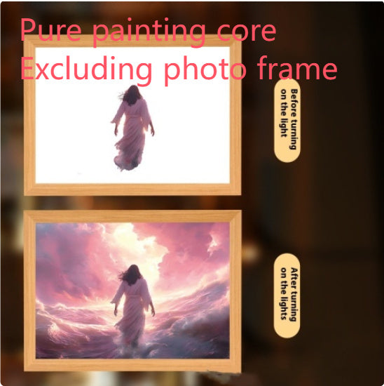 Jesus LED Light Painting Frame – Creative Night Light & Home Decoration Lamp for Christmas Gifts