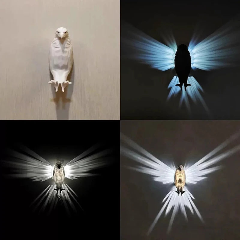 3D Bird Wall Lamp – Creative Owl & Eagle LED Sconce Light for Home Decoration and Gifts