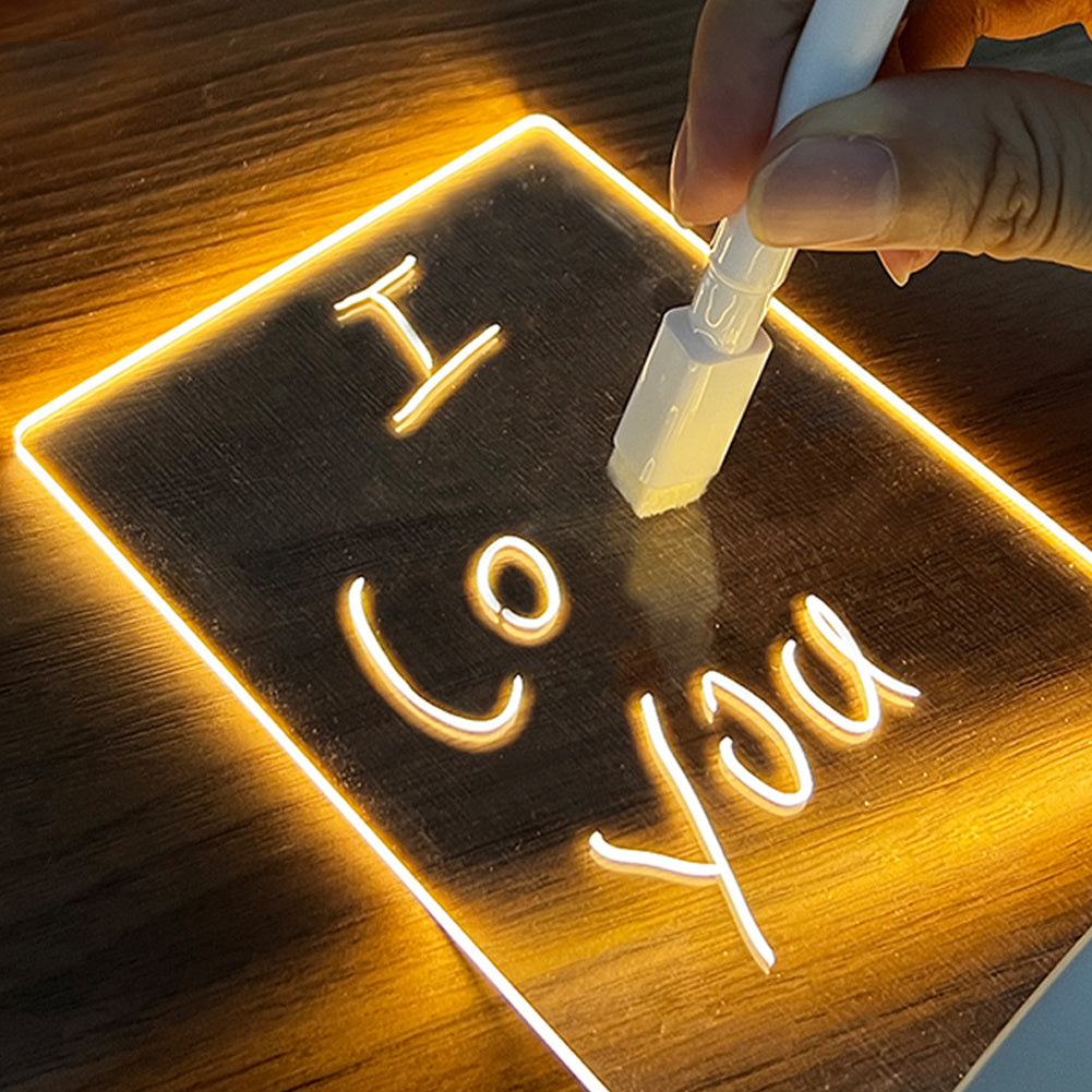 Creative LED Message Board Night Light – USB Note Board Lamp with Pen, Perfect Gift for Kids & Girlfriend