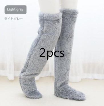 Over-Knee Fuzzy Warm Socks – Winter Long Home Stockings for Cold-Proof Comfort & Sleep