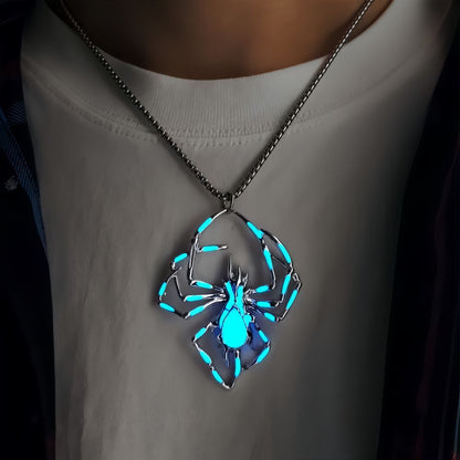 Halloween Luminous Spider Necklace – Vintage Glow-in-the-Dark Jewelry for Men & Women, Party Gift Accessory