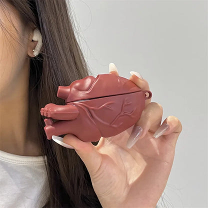 3D Body Heart AirPods Case – Soft Silicone Protective Cover for AirPods 3 & Pro, Creative Gift for Men