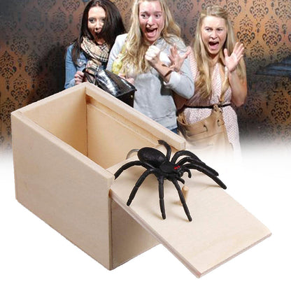 Prank Spider Wooden Scare Box – Funny Surprise Toy for April Fools’ Day & Creative Gifts