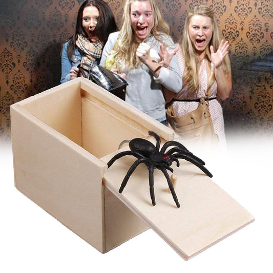 Prank Spider Wooden Scare Box – Funny Surprise Toy for April Fools’ Day & Creative Gifts