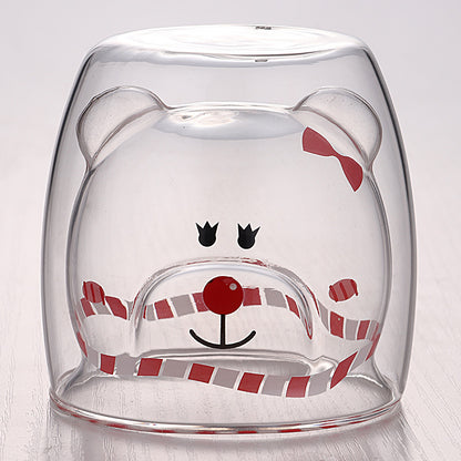 3D Double-Layer Panda Glass Cup – Creative Skull-Shaped Wine & Coffee Mug for Home & Gifts