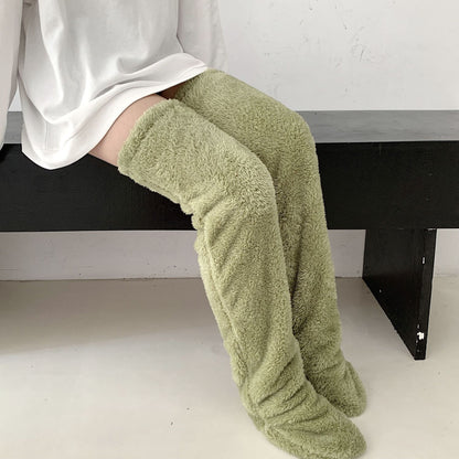 Over-Knee Fuzzy Warm Socks – Winter Long Home Stockings for Cold-Proof Comfort & Sleep