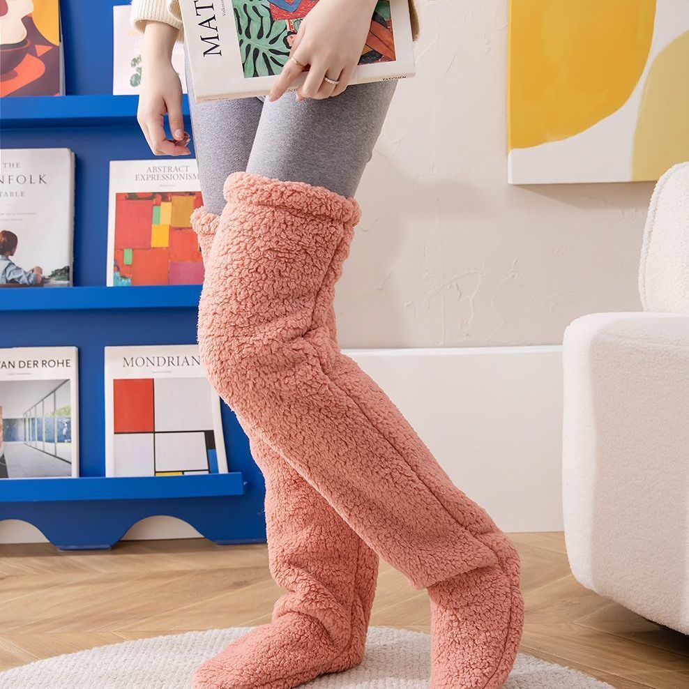 Over-Knee Fuzzy Warm Socks – Winter Long Home Stockings for Cold-Proof Comfort & Sleep