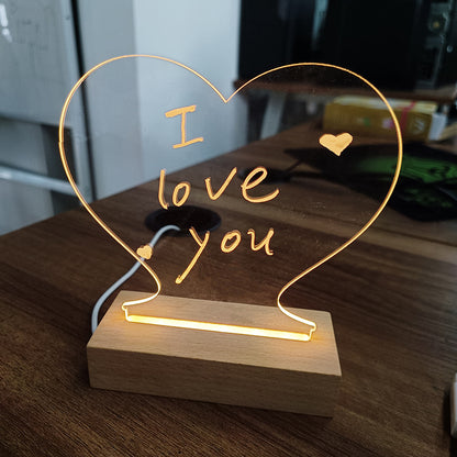 Creative LED Message Board Night Light – USB Note Board Lamp with Pen, Perfect Gift for Kids & Girlfriend