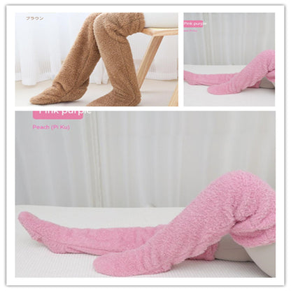 Over-Knee Fuzzy Warm Socks – Winter Long Home Stockings for Cold-Proof Comfort & Sleep
