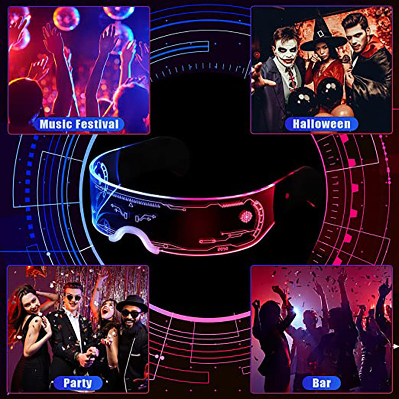 LED Luminous Party Glasses – Futuristic Disco Goggles for Festivals, Bars & Creative Gifts