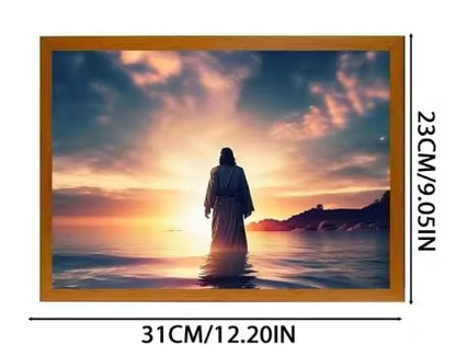 Jesus LED Light Painting Frame – Creative Night Light & Home Decoration Lamp for Christmas Gifts