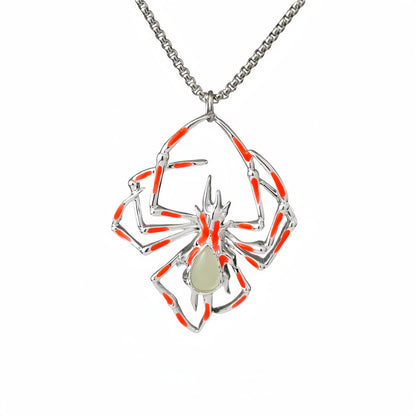 Halloween Luminous Spider Necklace – Vintage Glow-in-the-Dark Jewelry for Men & Women, Party Gift Accessory