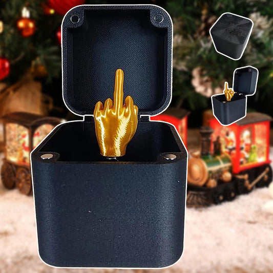 Funny Christmas Prank Gift Box – Creative Middle Finger Gag Toy for Office Desk & Home Decoration