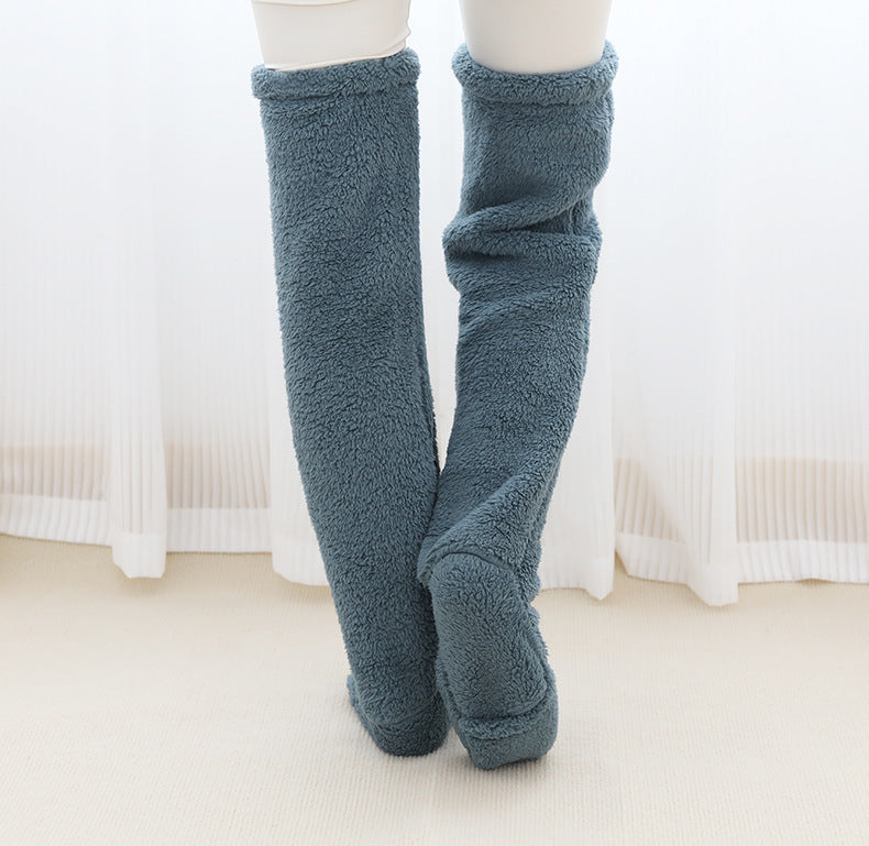 Over-Knee Fuzzy Warm Socks – Winter Long Home Stockings for Cold-Proof Comfort & Sleep