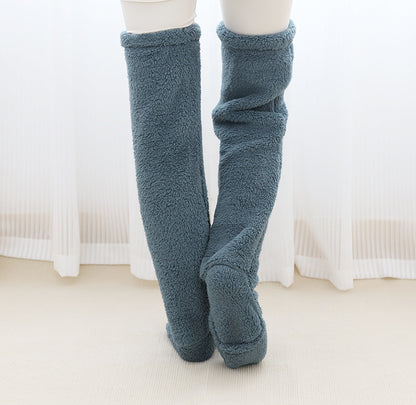 Over-Knee Fuzzy Warm Socks – Winter Long Home Stockings for Cold-Proof Comfort & Sleep