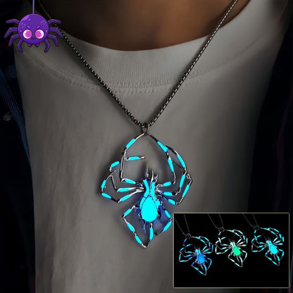 Halloween Luminous Spider Necklace – Vintage Glow-in-the-Dark Jewelry for Men & Women, Party Gift Accessory