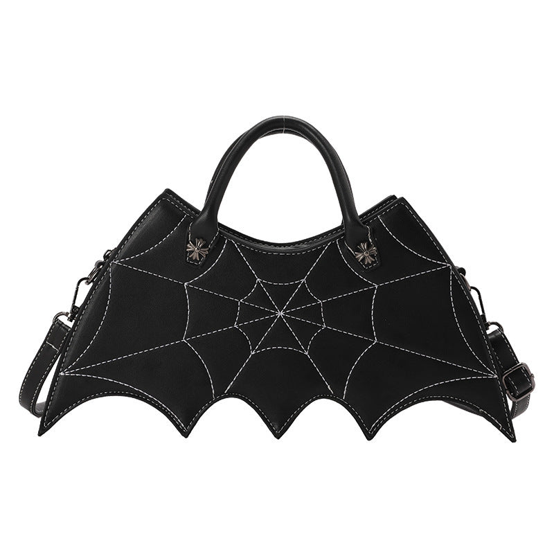 Halloween Spider Web Shoulder Bag – Batgirl Style PU Crossbody Handbag for Parties & Creative Gifts