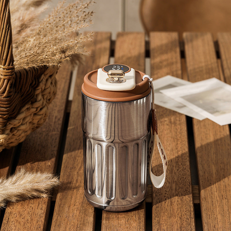 smart LED temperature thermos bottle stainless steel coffee mug 450ml
