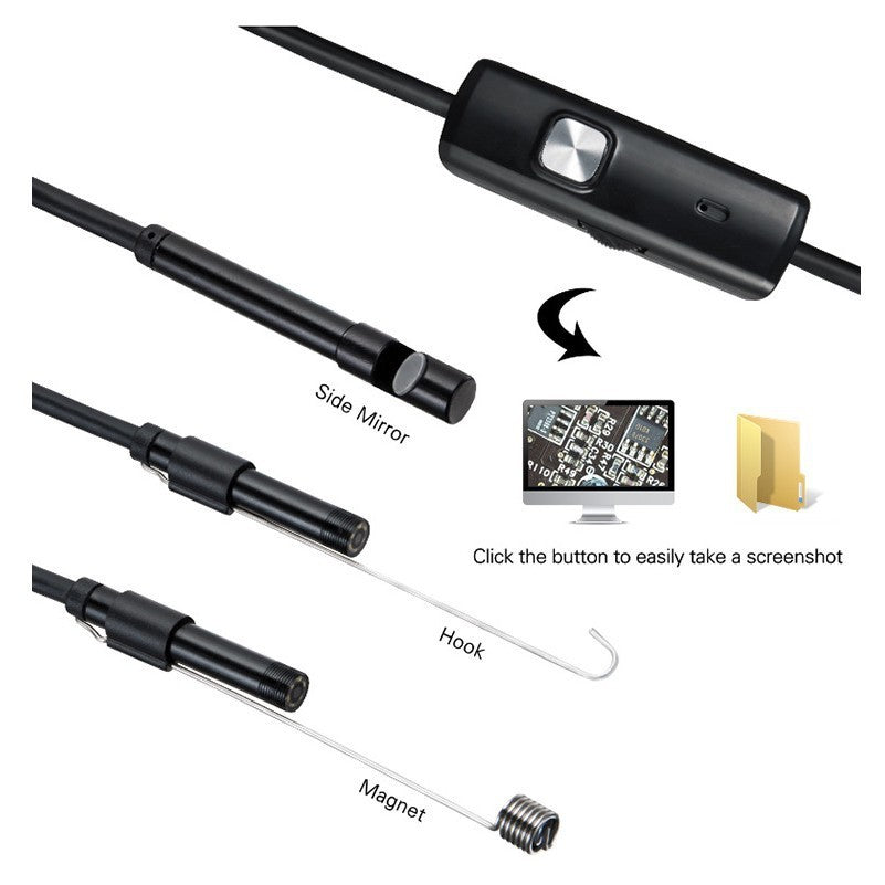 3-in-1 USB Endoscope Camera – Waterproof Borescope Inspection Tool for Android, Type-C & PC Devices
