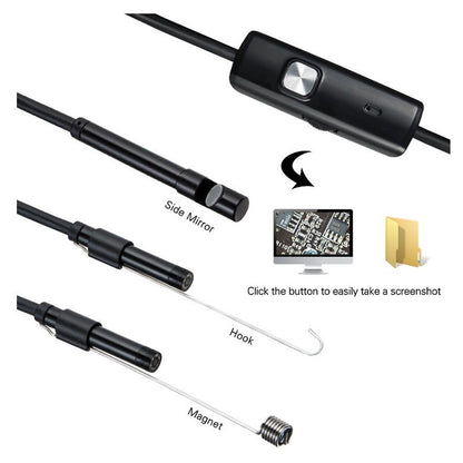 3-in-1 USB Endoscope Camera – Waterproof Borescope Inspection Tool for Android, Type-C & PC Devices