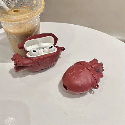 3D Body Heart AirPods Case – Soft Silicone Protective Cover for AirPods 3 & Pro, Creative Gift for Men