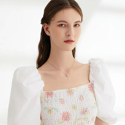 Cupid Heart Necklace – Crystal Angel Wings Tassel Pendant for Women, Valentine’s Day Gift Jewelry