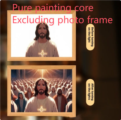 Jesus LED Light Painting Frame – Creative Night Light & Home Decoration Lamp for Christmas Gifts