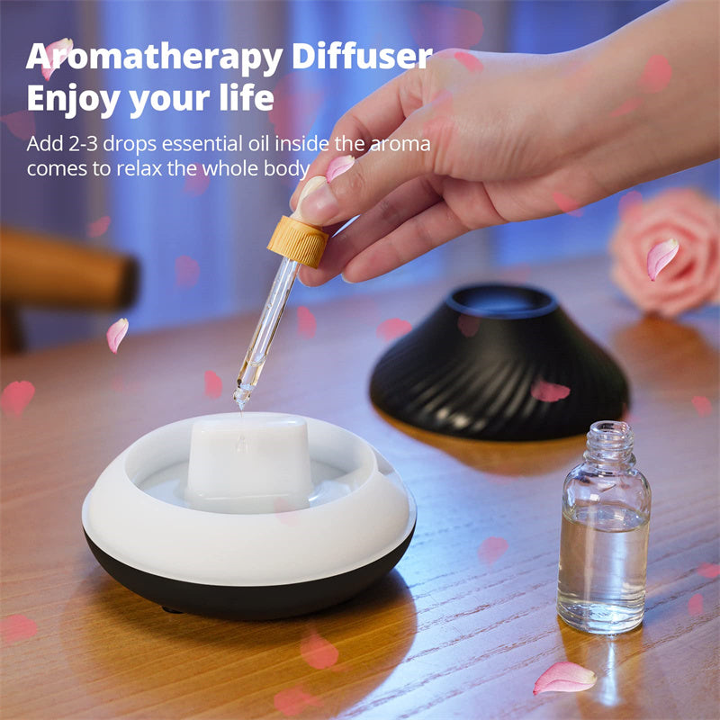 Volcanic Flame Aroma Diffuser – 130ml USB Essential Oil Humidifier with Color LED Night Light
