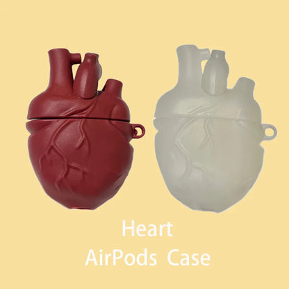 3D Body Heart AirPods Case – Soft Silicone Protective Cover for AirPods 3 & Pro, Creative Gift for Men