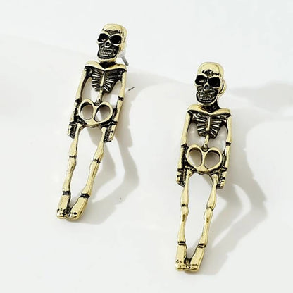Halloween Skull Earrings – Detachable Human Skeleton Stud Earrings for Women, Creative Party Jewelry