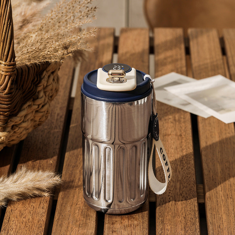 smart LED temperature thermos bottle stainless steel coffee mug 450ml