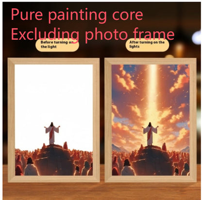Jesus LED Light Painting Frame – Creative Night Light & Home Decoration Lamp for Christmas Gifts
