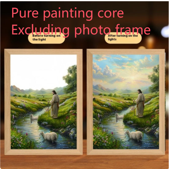 Jesus LED Light Painting Frame – Creative Night Light & Home Decoration Lamp for Christmas Gifts